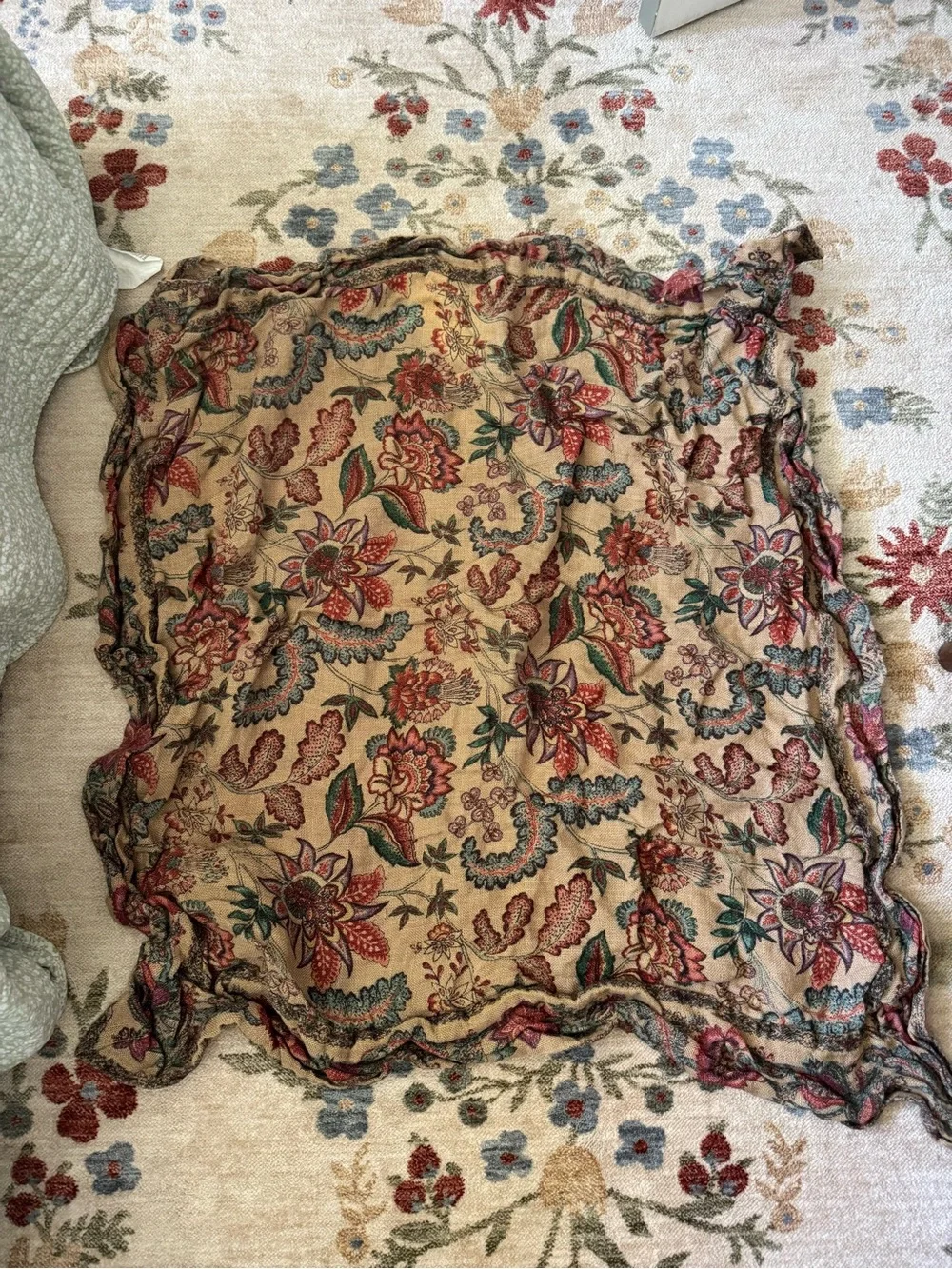 April Cornell for Danica burlap floral tapestry tablecloth